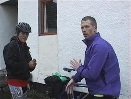 Luke and Julian outside Achmelvich Youth Hostel